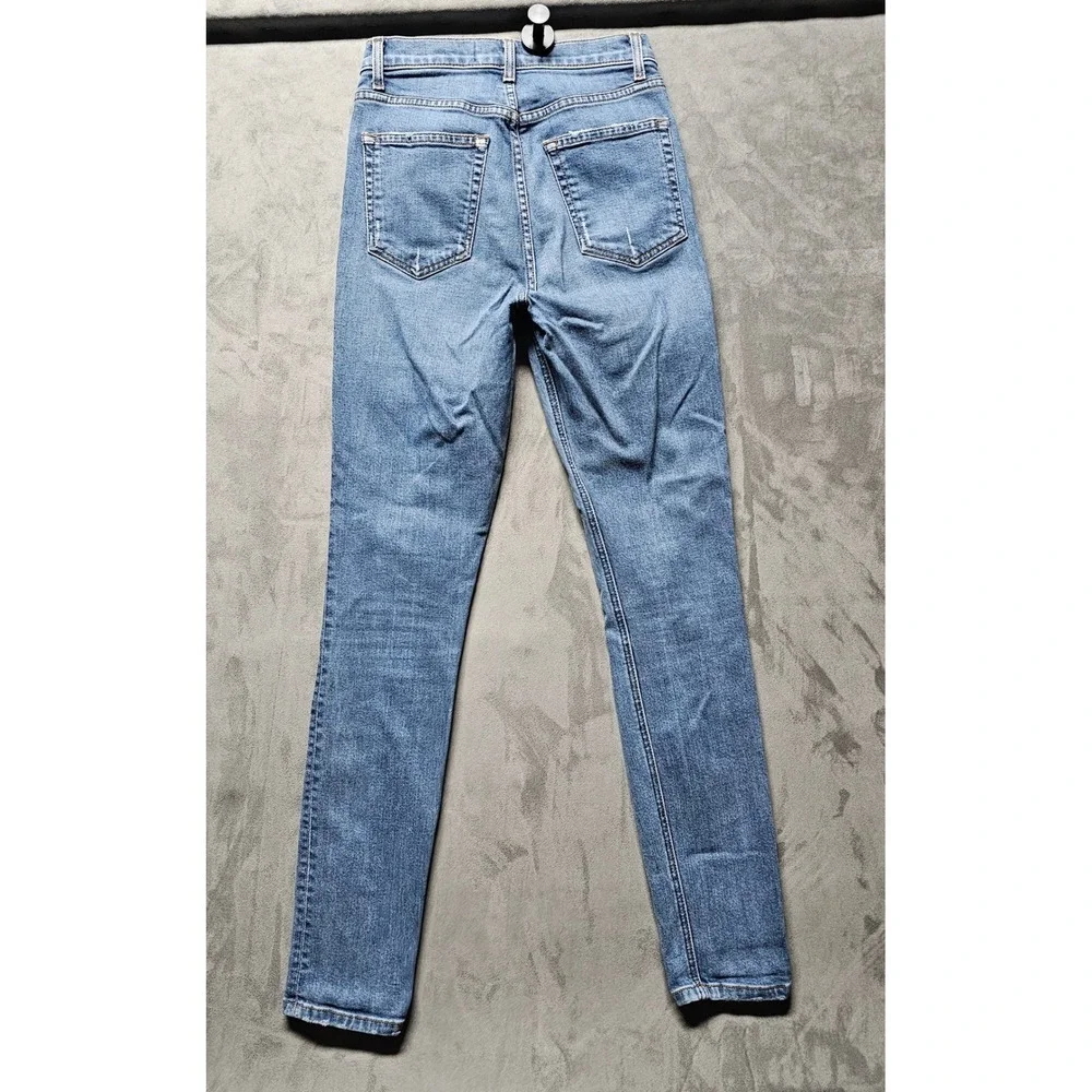 Reformation High & Skinny Jeans Rhine Wash Blue High‎ Rise Denim Size 24 LY358